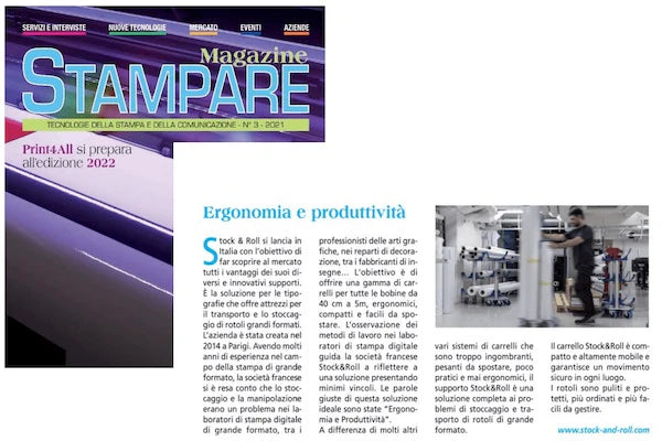 Apparition dans le magazine italien "Stampare Magazine"