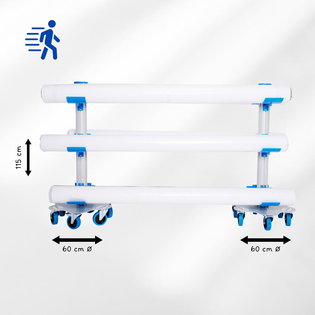 Buddy Roll - Transportgestell 1 bis 6 Rollen sehr großes Format