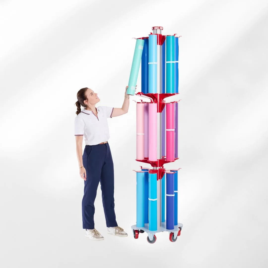 Podium - Fixed and rotative storage cart 12-18 rolls